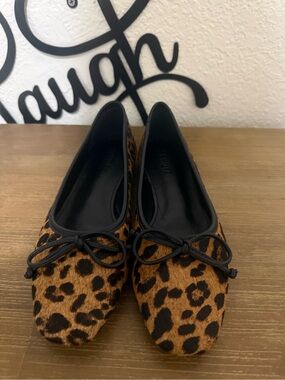 SCHUTZ Leopard-Print Ballet Flats in Brown and Black